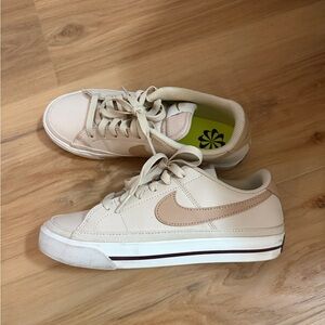 Nike Women's Beige and White Sneakers